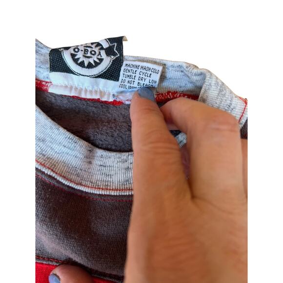 Vintage 80s Graphic Print Champion O Boy Kids Sweatshirt Size 7 - Picture 4 of 10